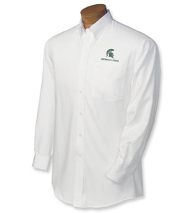 Michigan State Spartans B&T LS Nailshead Sport Shirt - White